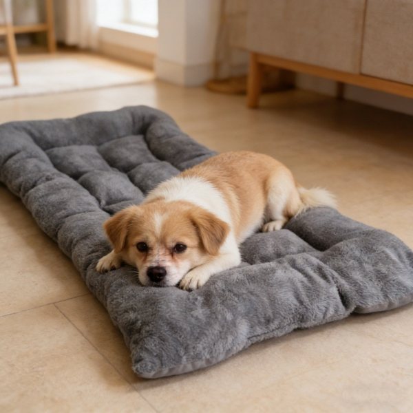 Plush dog bed mat